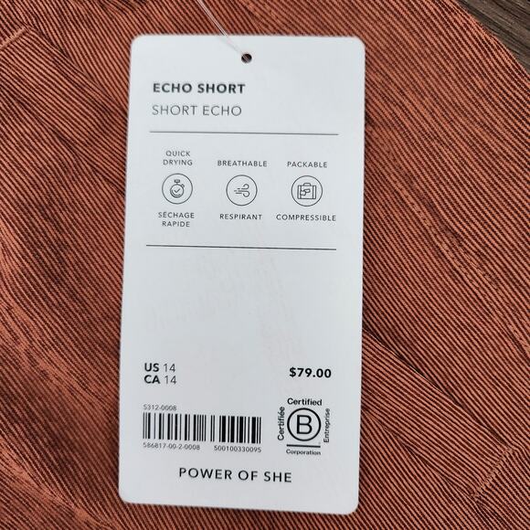 ATHLETA Echo Shorts 14 Brown Athlesure Athletic Activewear Running Beach Gym - Picture 3 of 7